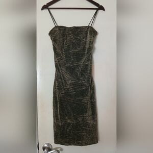 Andrea Polizzi x Rex Lester metallic green dress. Size 4